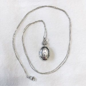 Monica Rich Kosann Sterling Silver Initial Locket Necklace “R”